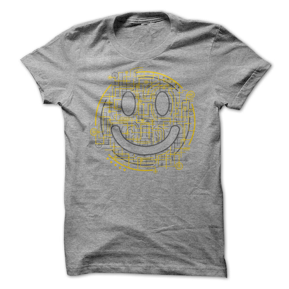 Electric Smiley Face Graphic Tee T-shirt