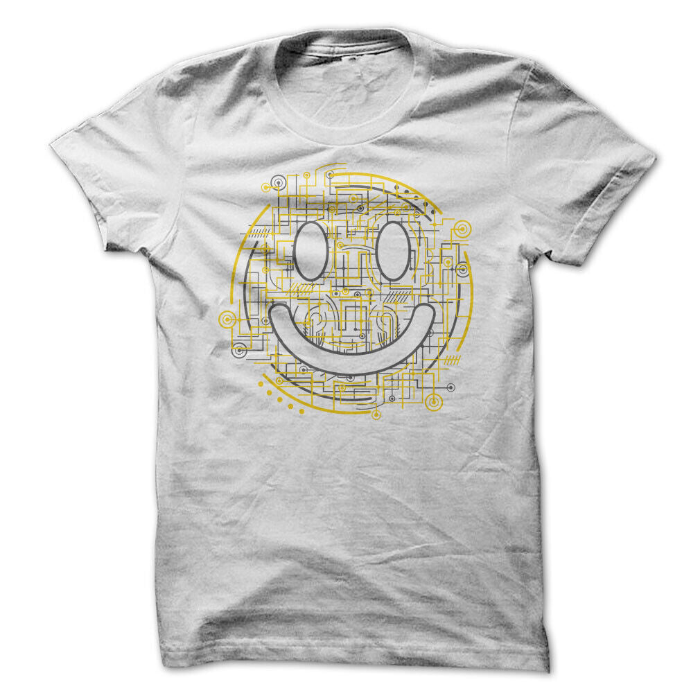 Electric Smiley Face Graphic Tee T-shirt