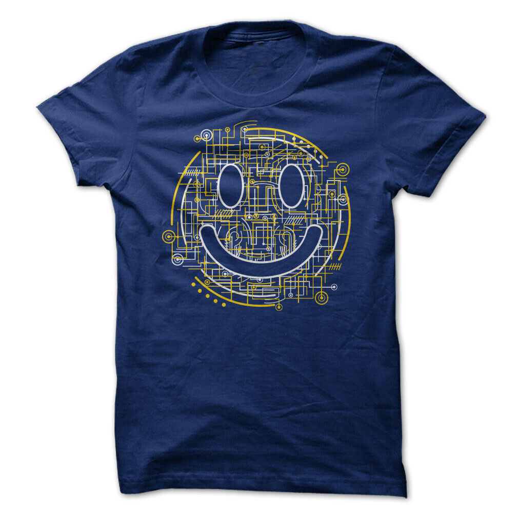 Electric Smiley Face Graphic Tee T-shirt