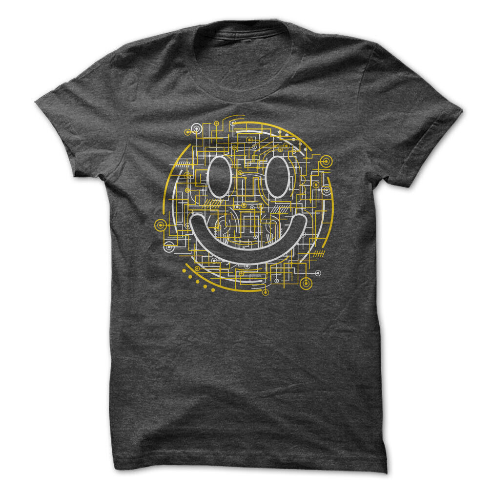 Electric Smiley Face Graphic Tee T-shirt